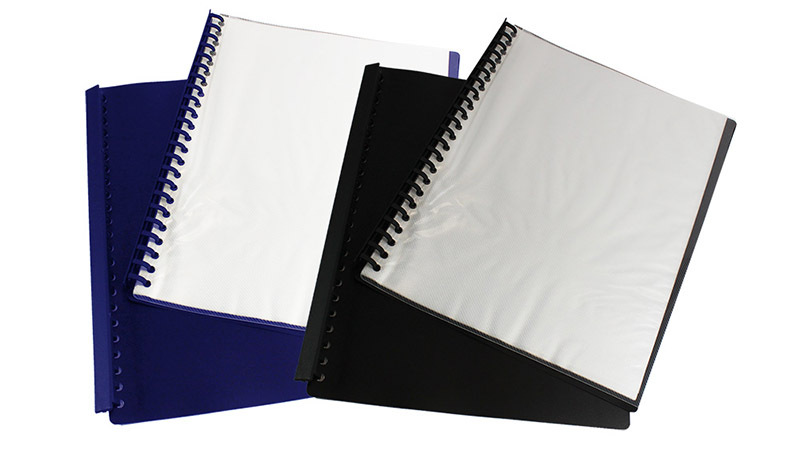 Marbig Display Book A4 Refillable Clearfront - 20 Pocket Blue