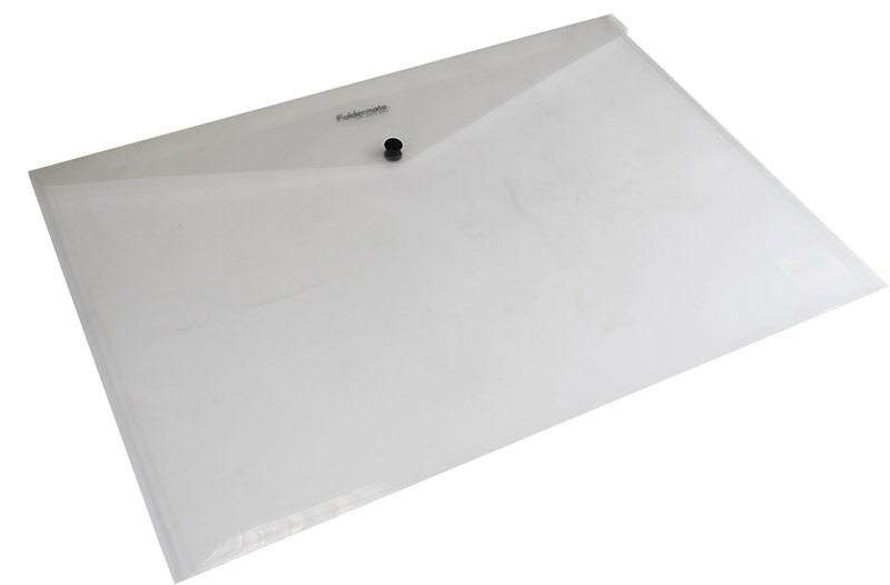 Plastic Wallet with Button - A4 Clear