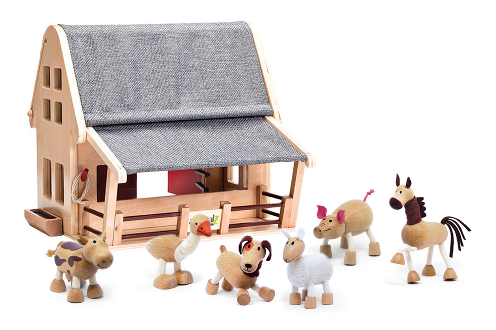 AnaMalz Farmyard Characters with Barn - 7pcs
