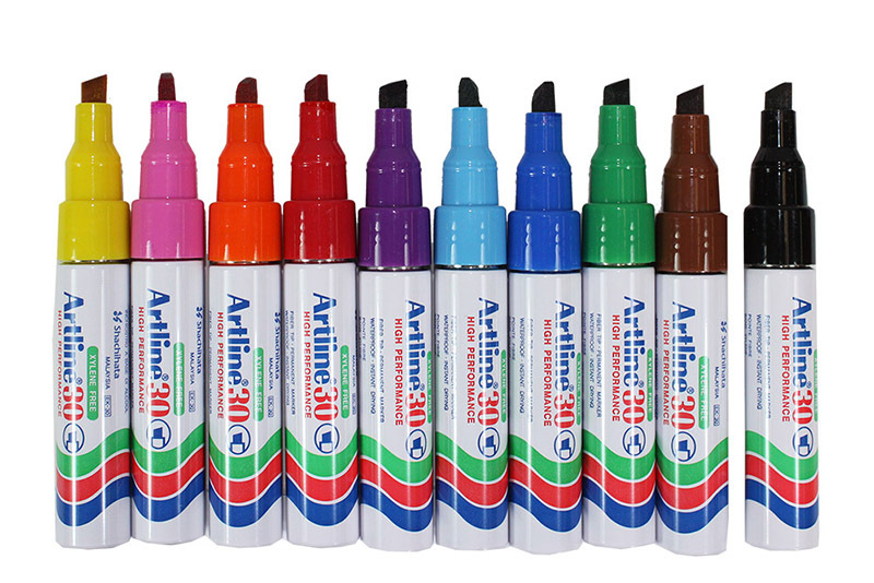 Artline 30 Chisel Permanent Marker - Assorted 12pk
