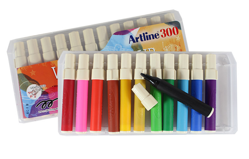 Artline Liquid Crayon Markers Assorted Colours - 12pk