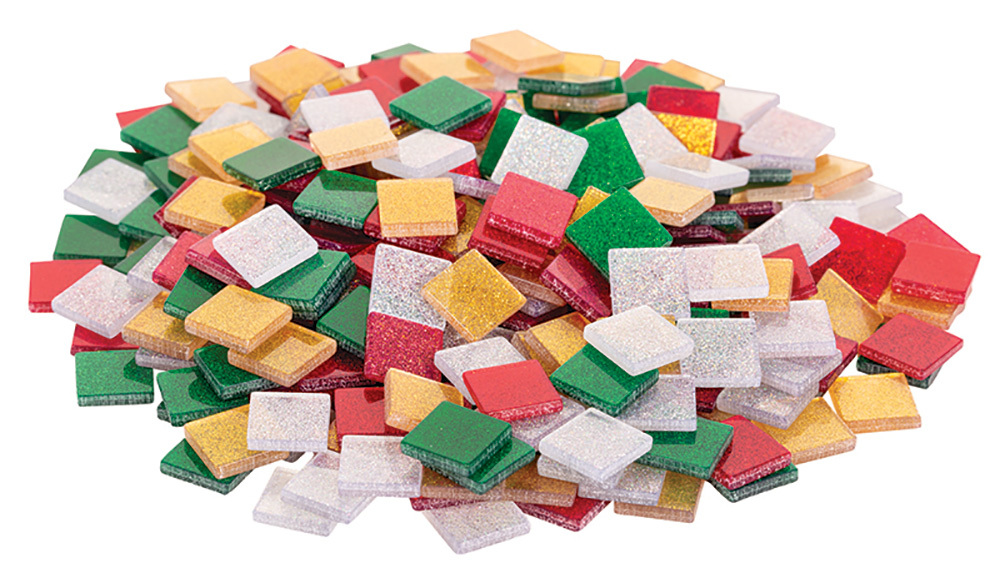 >Deco Mosaic Resin Tiles - Christmas Glitter Colours 150g