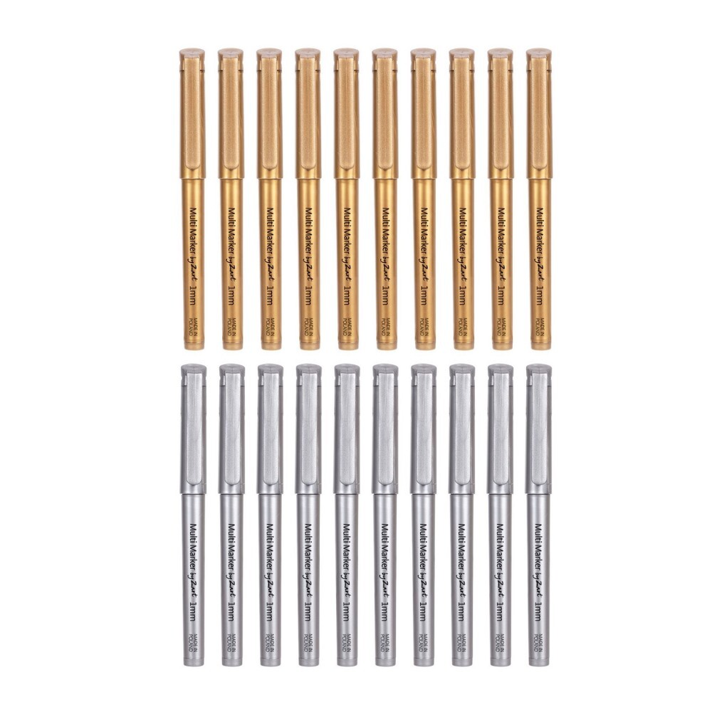 Permanent Marker Pens - Gold & Silver 20pk