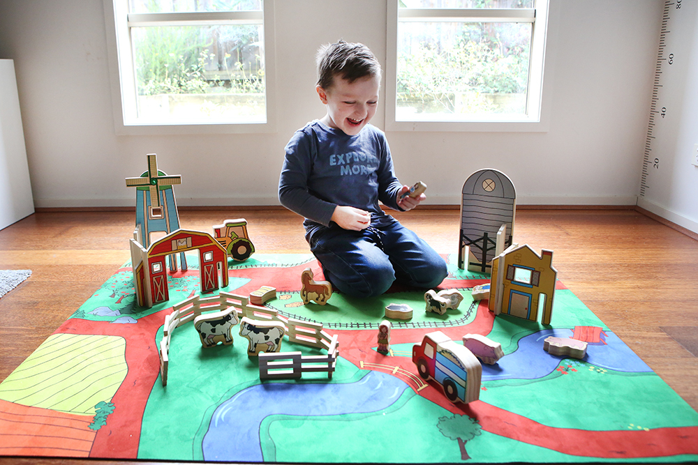 The Happy Architect Farm - Set & Non Slip Play Mat