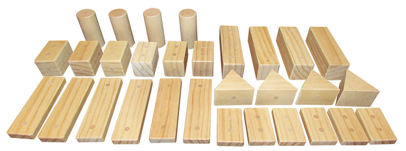 Magnetic Wooden Construction - Blocks 30pcs