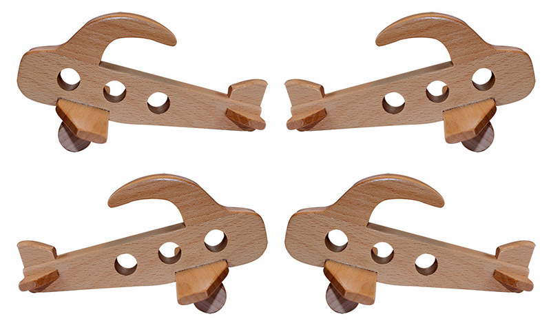 *SPECIAL: Wood Planes with Handle - 4pcs 14.5 x 7.5cmH