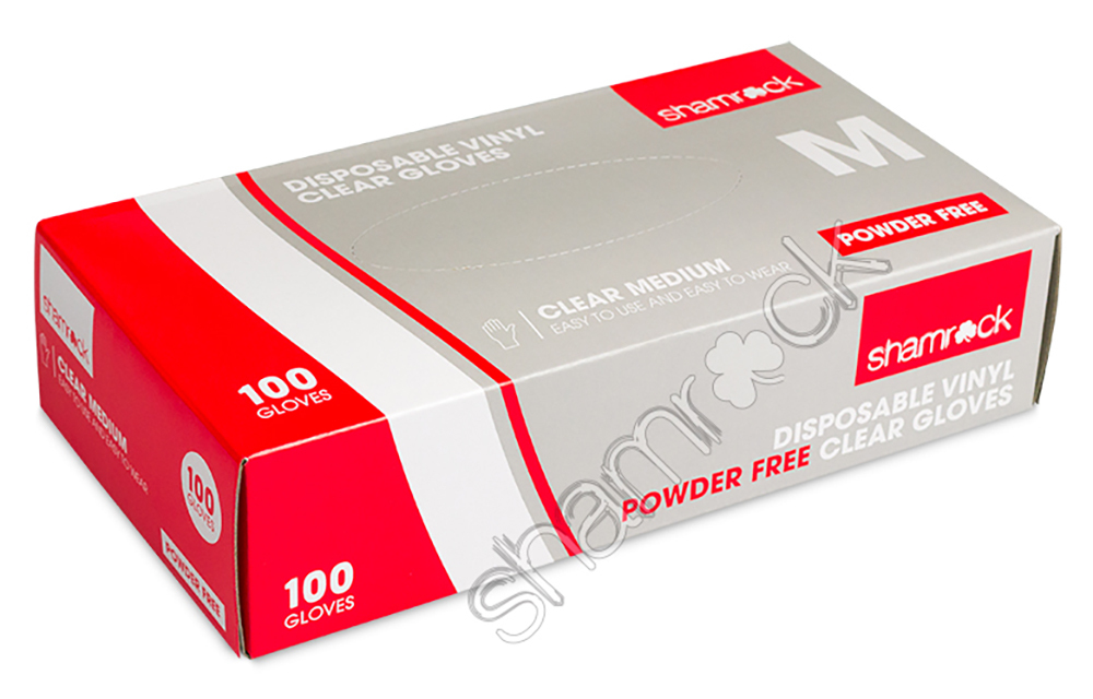 Gloves Vinyl Powder Free Clear - Medium 100pk