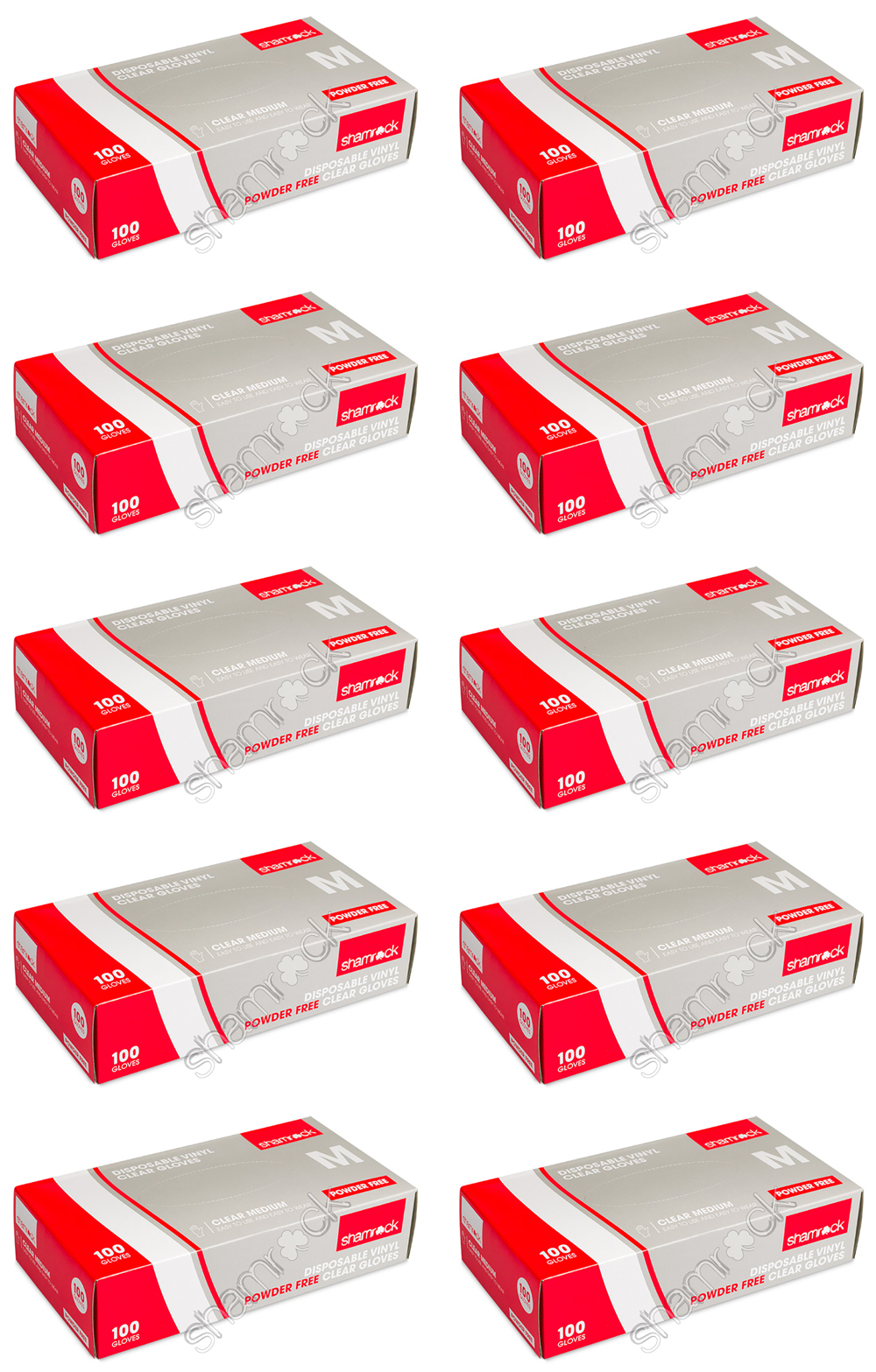 Gloves Vinyl Powder Free Clear - Medium 100pk x 10