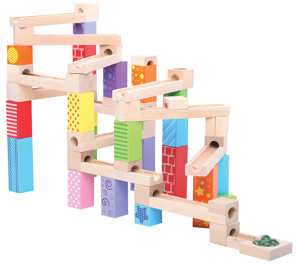 Bigjigs Wooden Marble Run 52pcs