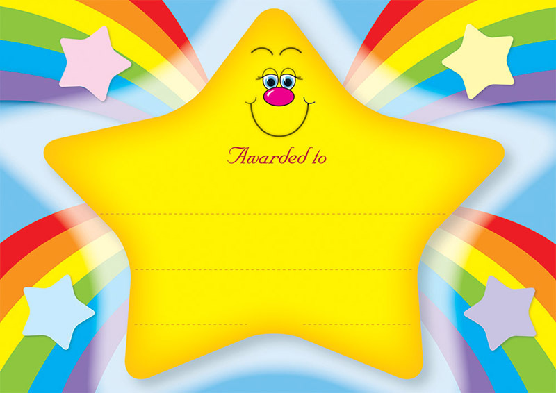 *Rainbow Star Certificate - 35pk