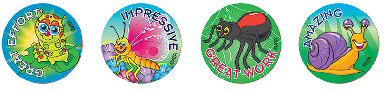 Merit Stickers 29mm 96pk - Garden Insects