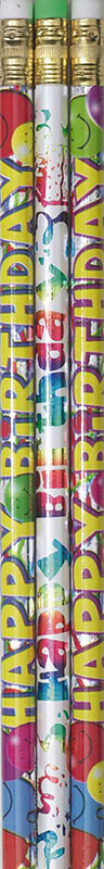 Colour Glitz Happy Birthday Pencils - 10pk