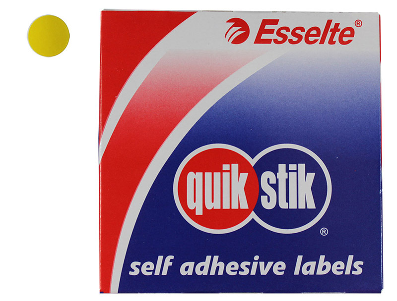 Removable Circle Stickers 14mm 1050pk - Yellow