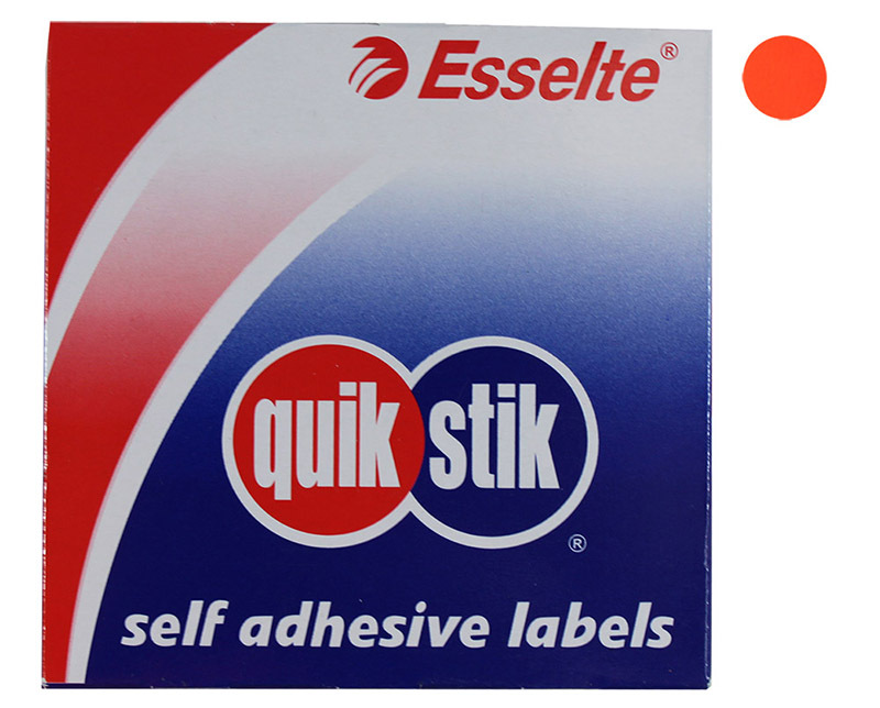 Permanent Circle Stickers 14mm 700pk - Fluoro Red