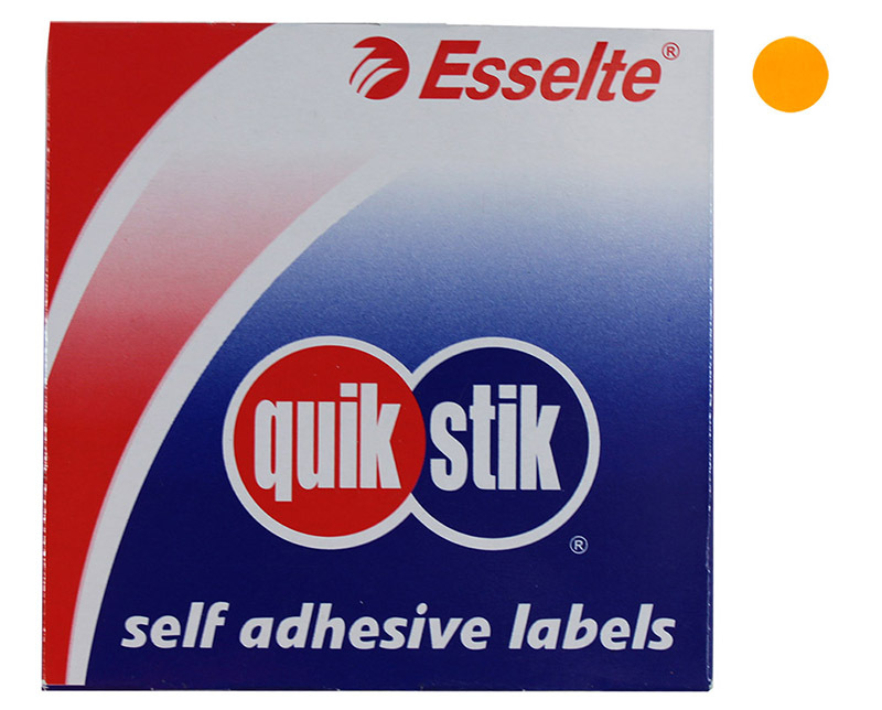 Permanent Circle Stickers 14mm 700pk - Fluoro Orange