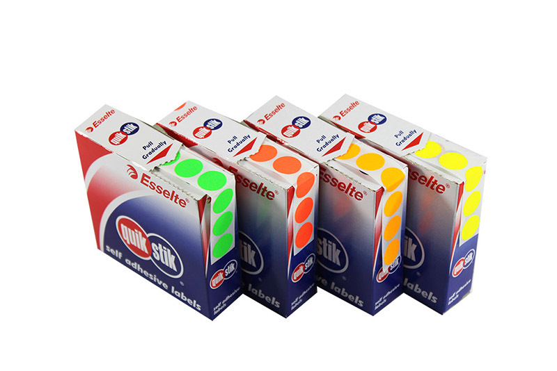 Permanent Circle Stickers 14mm Fluoro - Set of 4