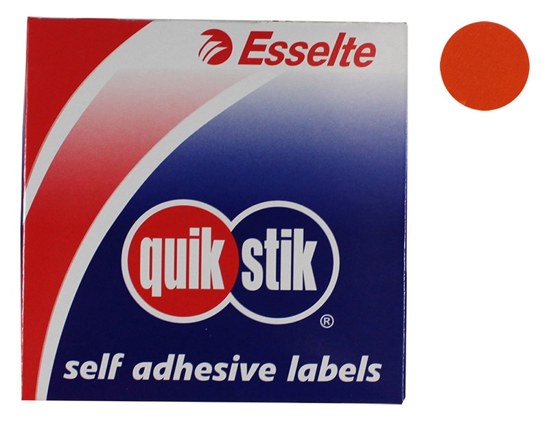 Removable Circle Stickers 24mm 500pk - Orange