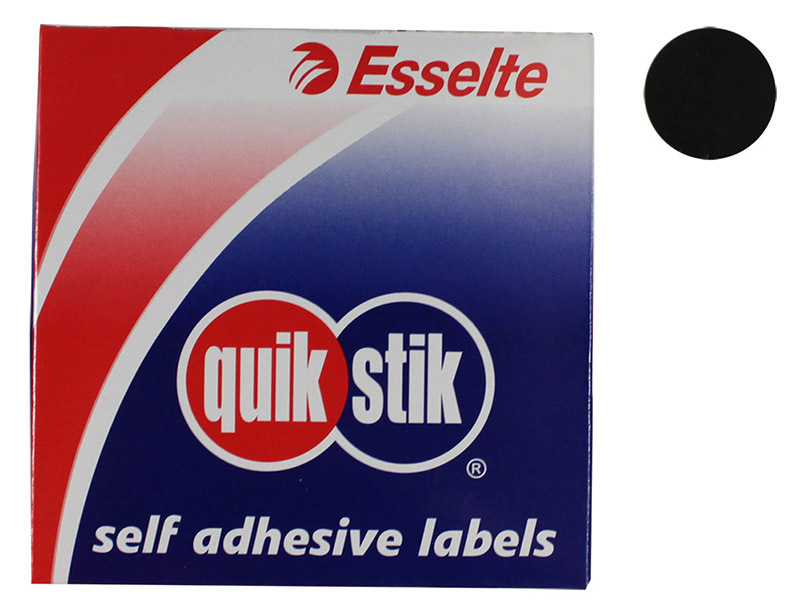 Removable Circle Stickers 24mm 500pk - Black