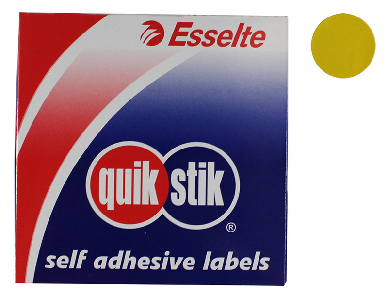 Removable Circle Stickers 24mm 500pk - Yellow