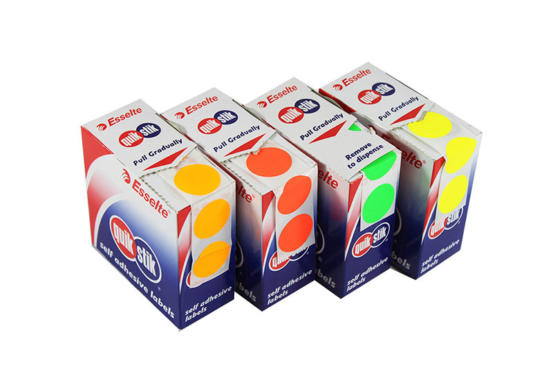 Permanent Circle Stickers 24mm Fluoro - Set of 4