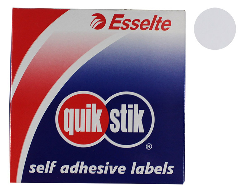 Removable Circle Stickers 24mm 550pk - White