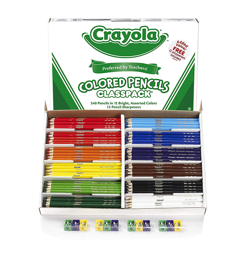 Crayola Full Size Coloured Pencils - 240pk & 12 Sharpeners