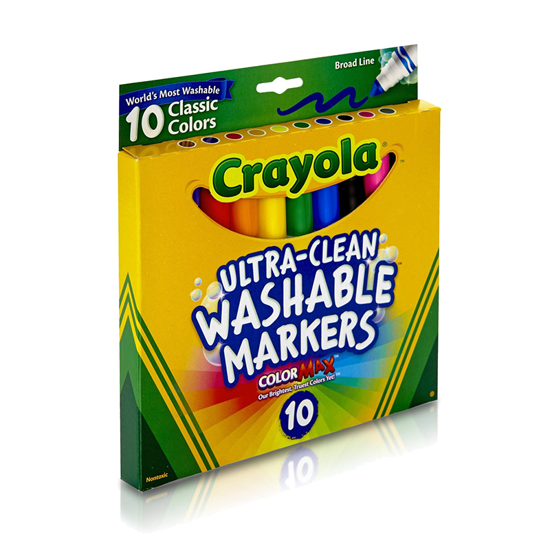 Crayola Ultra Clean Washable Broadline Markers - Classic Colours 10pk