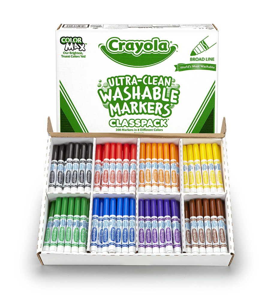 Crayola Ultra Clean Washable Broadline Markers - Classic Colours 200pk