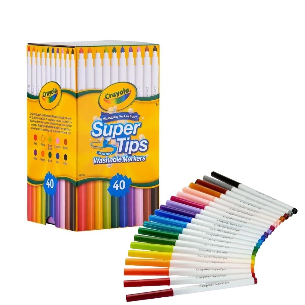 Brand New Crayola Super Tips Washable Markers Pack 100 Assorted