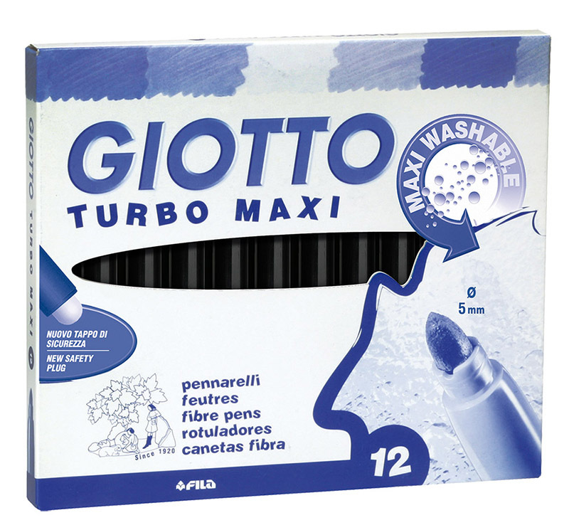 Giotto Children's Thick Markers (Turbo Maxi) - 12pk Black