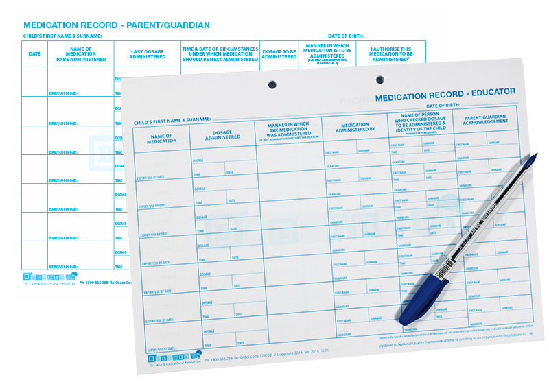 Bellbird Medication Record Sheets - 100pk