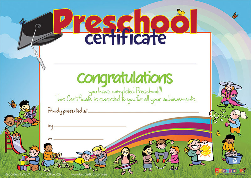 Bellbird Certificate - Preschool Completion