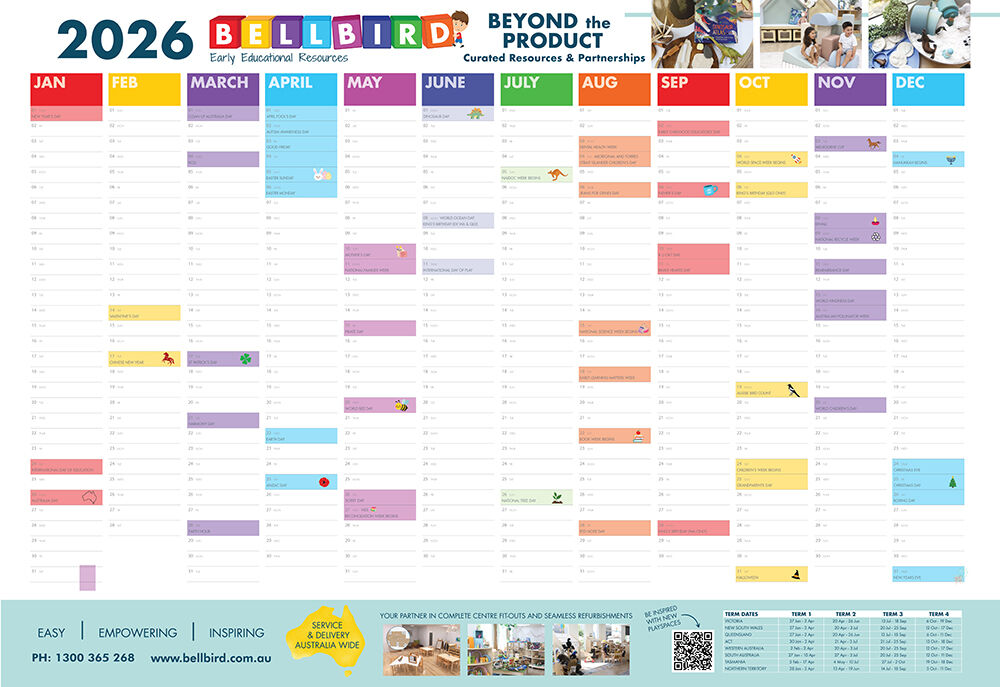 Bellbird Wall Planner - 2026