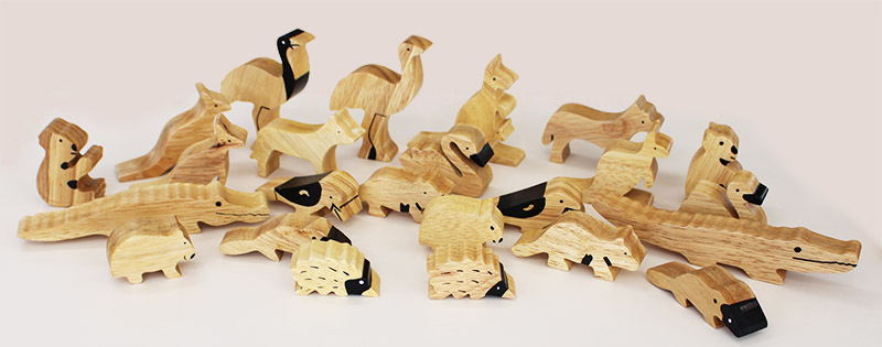 Wooden Australian Animals Set - 24pcs