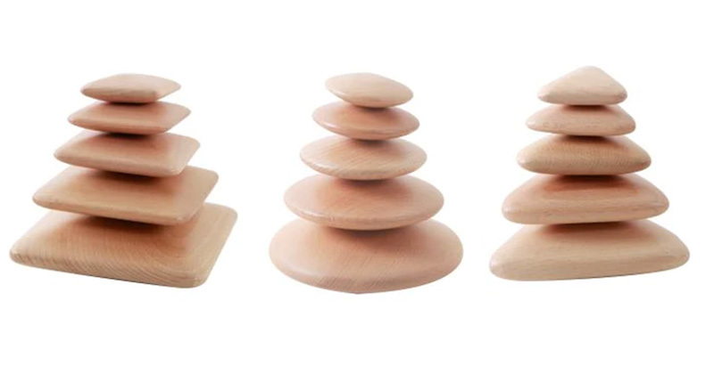 Wooden Pebble Stacker Set
