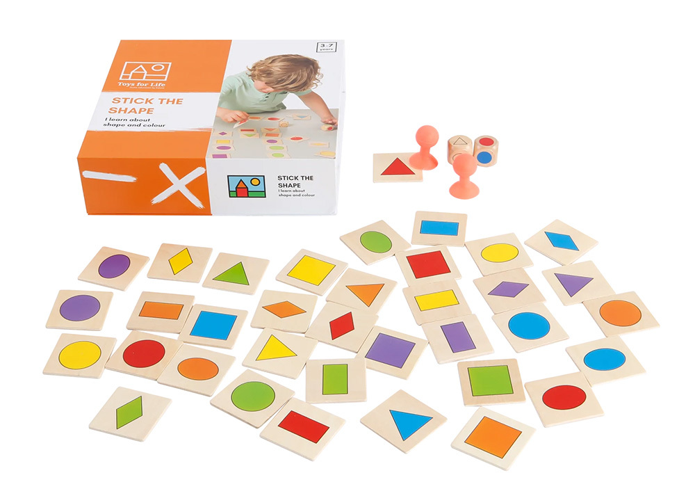 Stick the Shape - Wooden Card Game