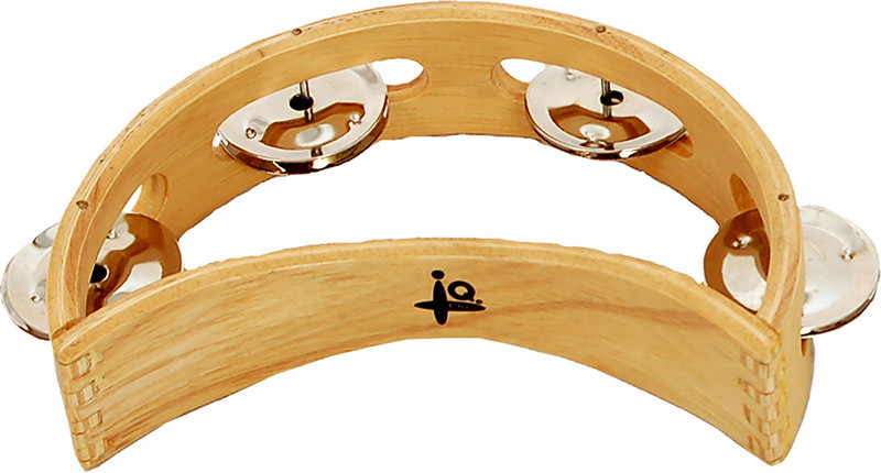 IQ Plus Half Moon Wood Tambourine - 15cm