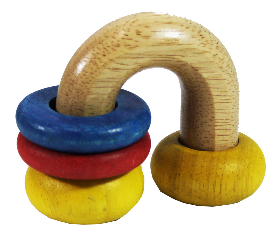 *SPECIAL: Blue Ribbon Baby Rattle - Horse Shoe Rings