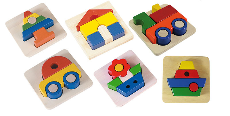 Blue Ribbon Chunky 3D Tray Puzzle - Set of 6