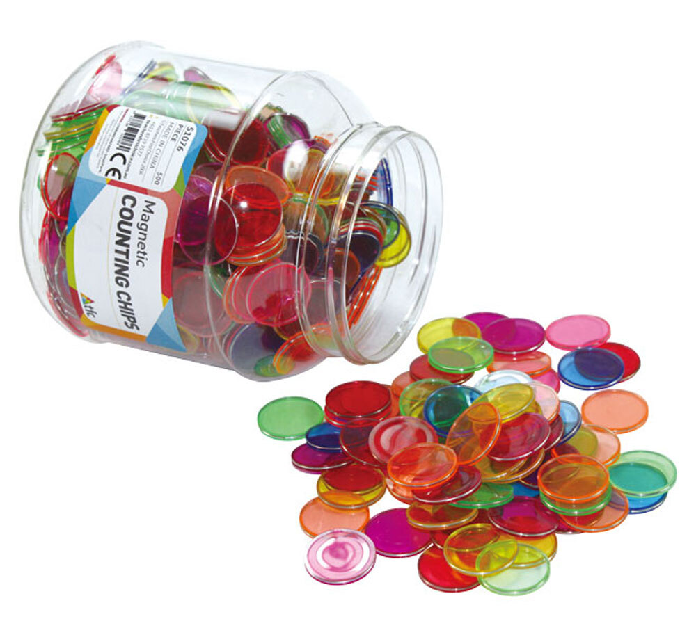 *Metal Rimmed Counting Chips Tub - 500pcs