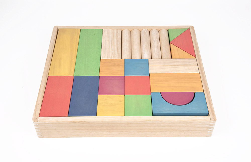 *Rainbow Wooden Jumbo Block Set 54pcs