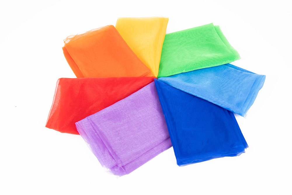 Rainbow Organza Fabric 7pcs