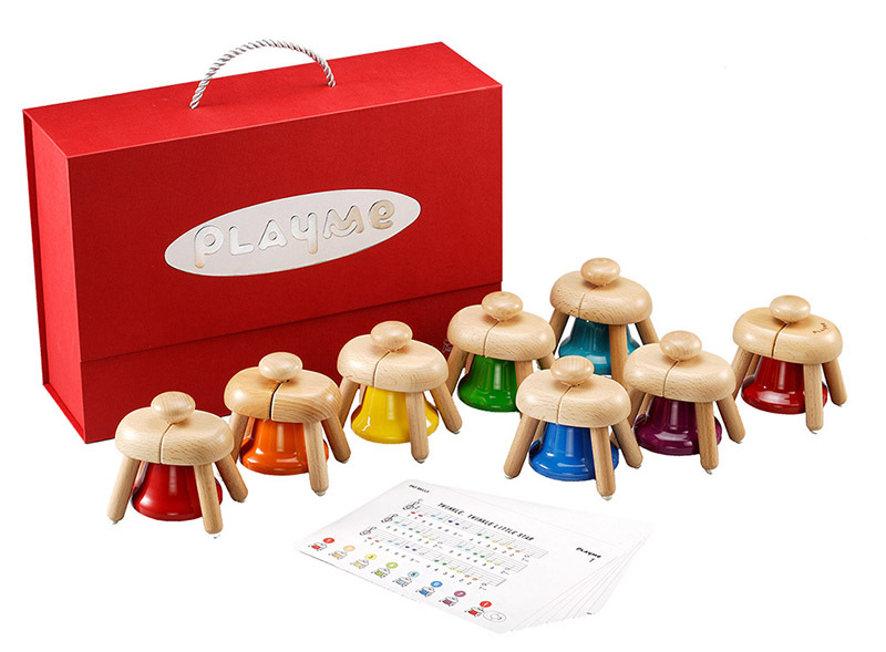 PlayMe Wooden Pat Bells - Set of 8