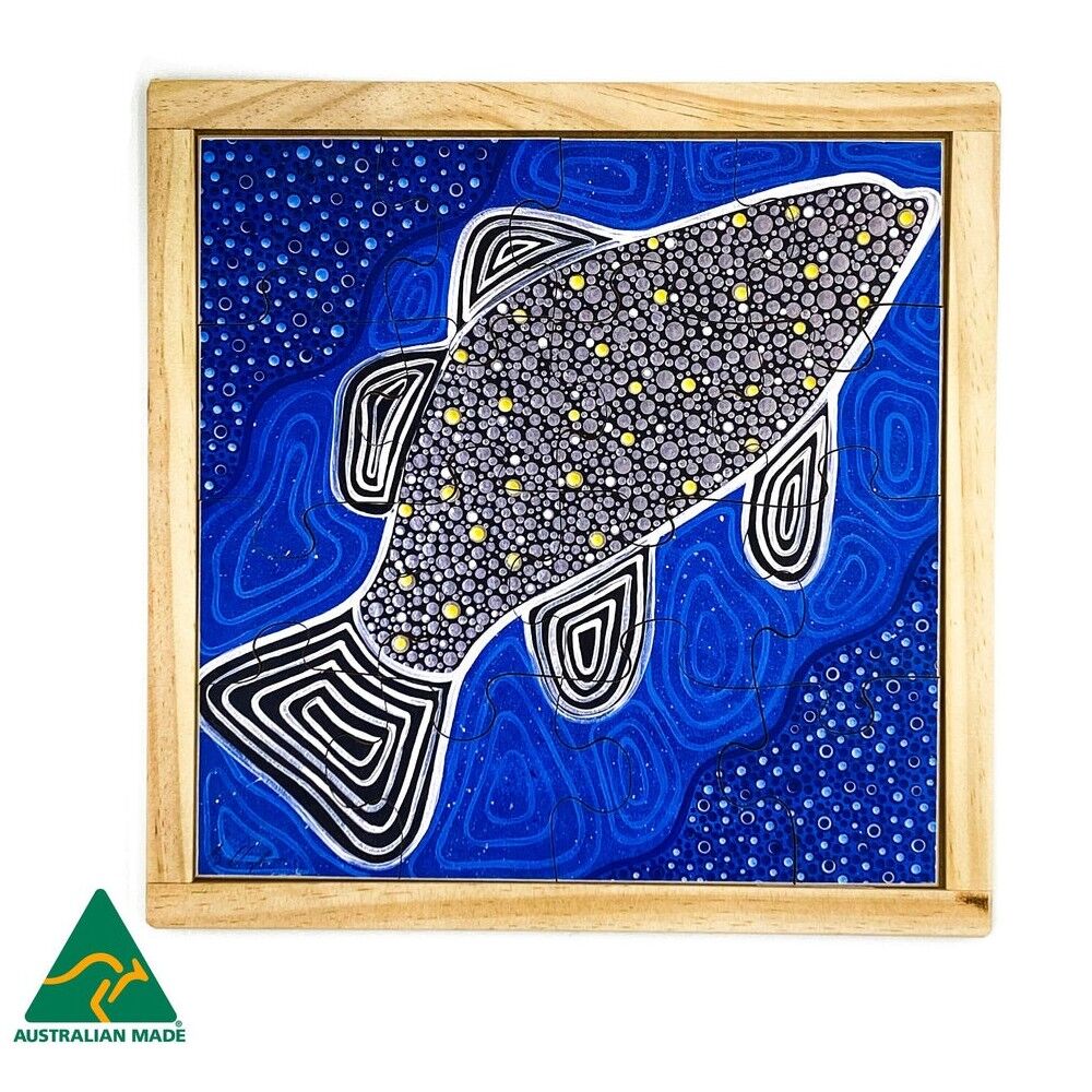 Aboriginal Art Barramundi Puzzle - 16pcs