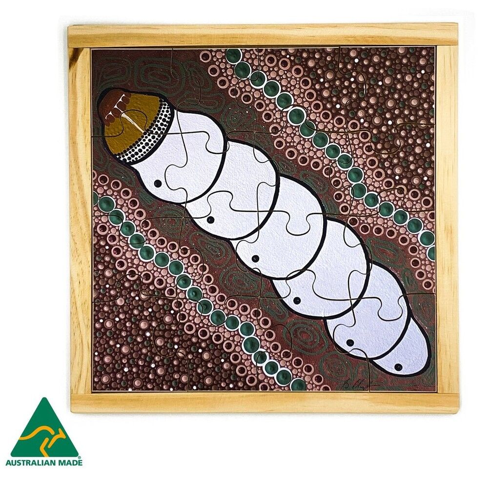 Aboriginal Art Witchety Grub Puzzle - 16pcs