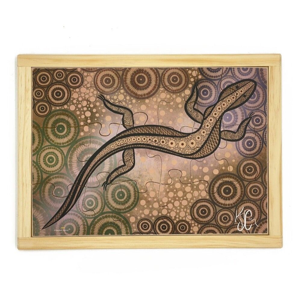 Aboriginal Art Goanna Dreaming Puzzle - 18pcs