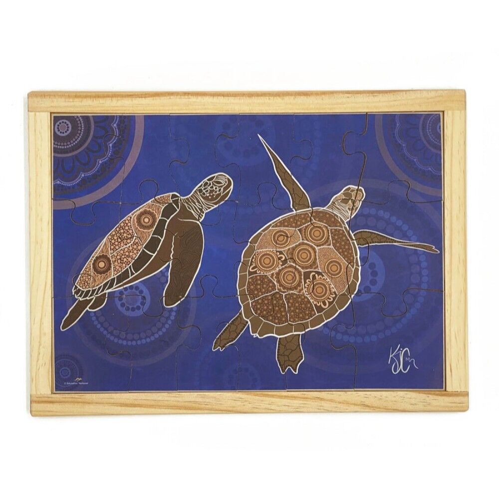 Aboriginal Art Turtles Dreaming Puzzle -18pcs