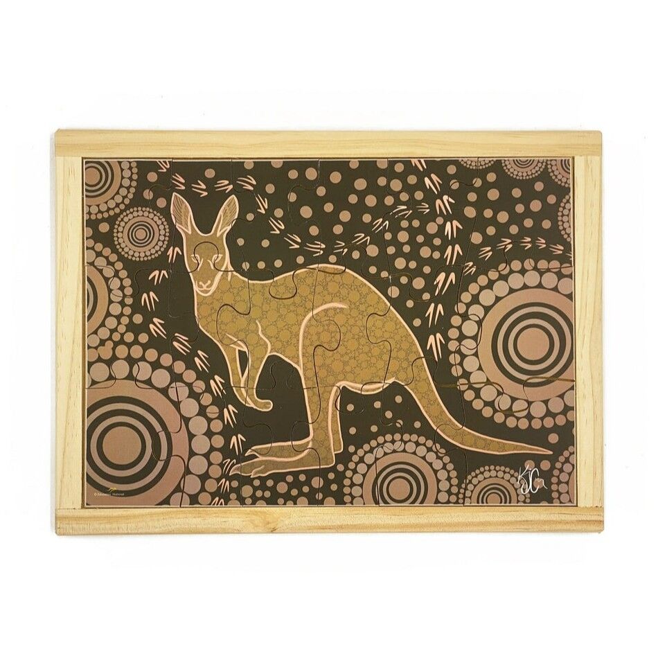 Aboriginal Art Kangaroo Dreaming Puzzle - 18pcs