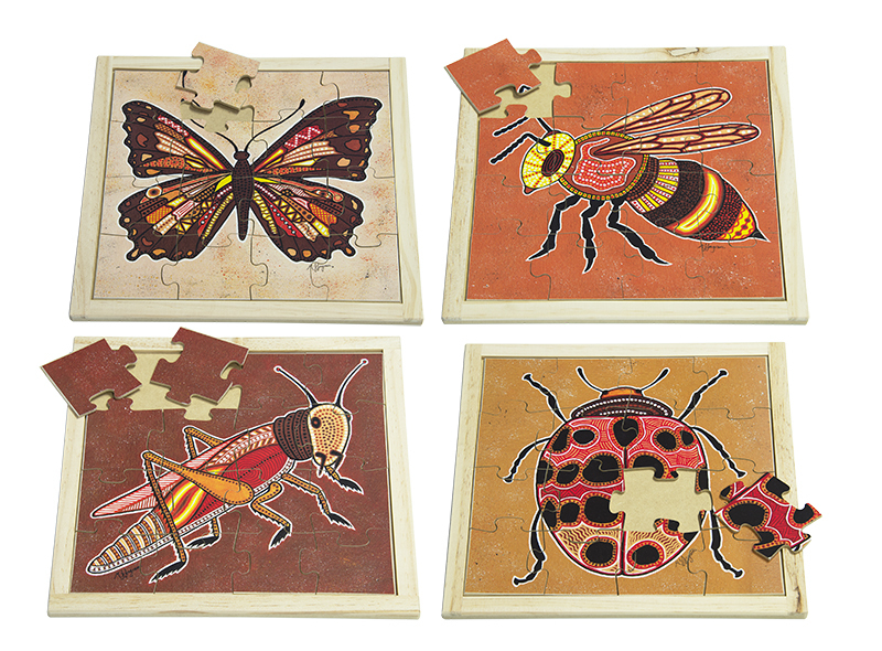 Indigenous Art Insect Puzzles - Set of 4 (With Free Poster Kit)
