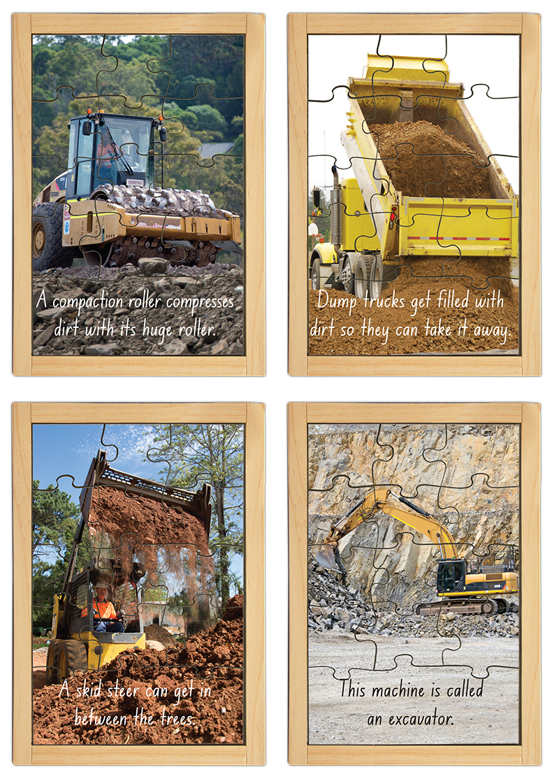 Diggers & Dozers Story Book Puzzles - Set of 4